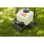 Agri-Fab 6 Gallon Push Sprayer - Battery Powered Electric Sprayer, 40 psi Pump, Flat-Free Tires, 10 ft Hose, Translucent Tank, Lawn & Garden Sprayer - Image 2