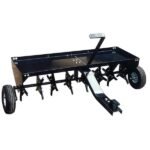 Field Tuff 48" Plug Aerator - 32 Steel Coring Plugs, 2.5" Depth, Built-in Weight Tray, 10" Pneumatic Wheels, Tow-Behind