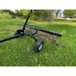 Field Tuff 60" Pine Straw Rake - 26 Spring Steel Tines, 12" Pneumatic Wheels, Lift Handle, Tow-Behind Yard Cleanup - Image 2