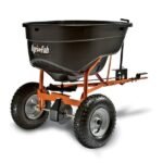 Agri-Fab 130 lb Tow Spreader for Tractor & ATV - Seed, Fertilizer & Ice Melt - 12 ft Spread, Pneumatic Tires