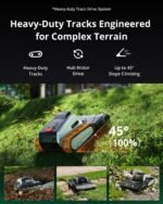 Lymow One Plus Robot Lawn Mower | RTK+Vision Navigation, 1.73 Acre/Day, 45° Slope Climb, 1.2"-4" Cut, AWD Tracks, App Control - Image 6